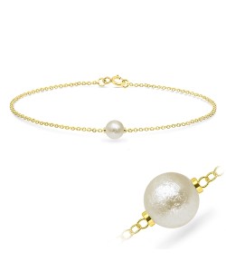 Cotton Pearl Silver Bracelets BRS-518-CTP26-GP